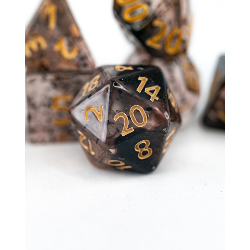 Soot and Smoke | 7 Piece Acrylic Dice Set
