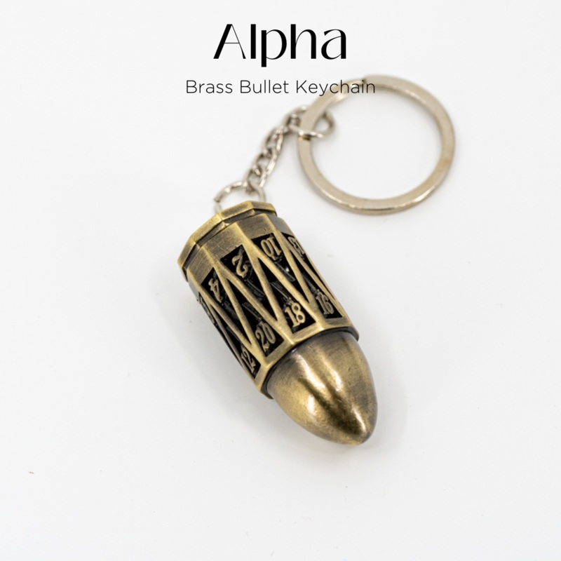 Alpha | Brass Bullet Keychain with Micro Metal Set