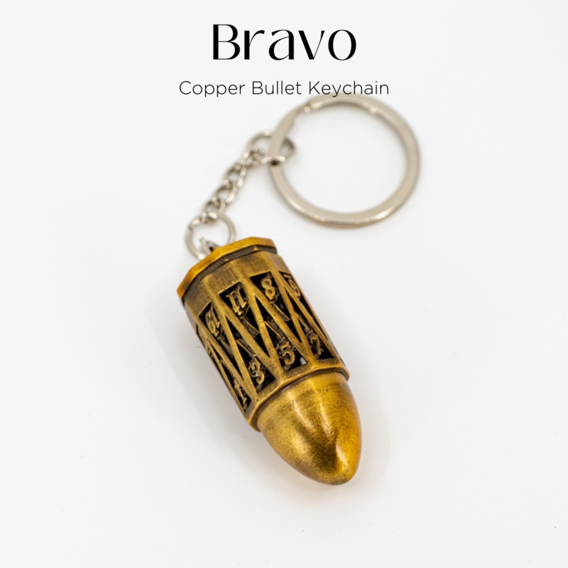 Bravo | Brass Bullet Keychain with Micro Metal Set