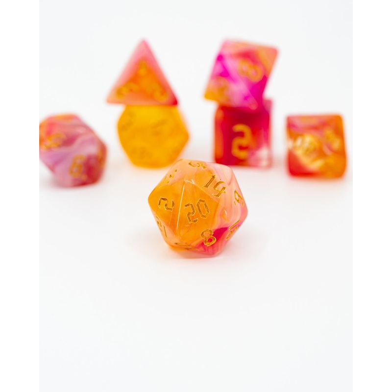 Control Flame | 7 Piece Acrylic Dice Set