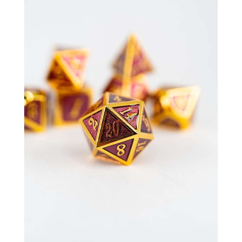 Damson Dance | 7 Piece Metal Dice Set
