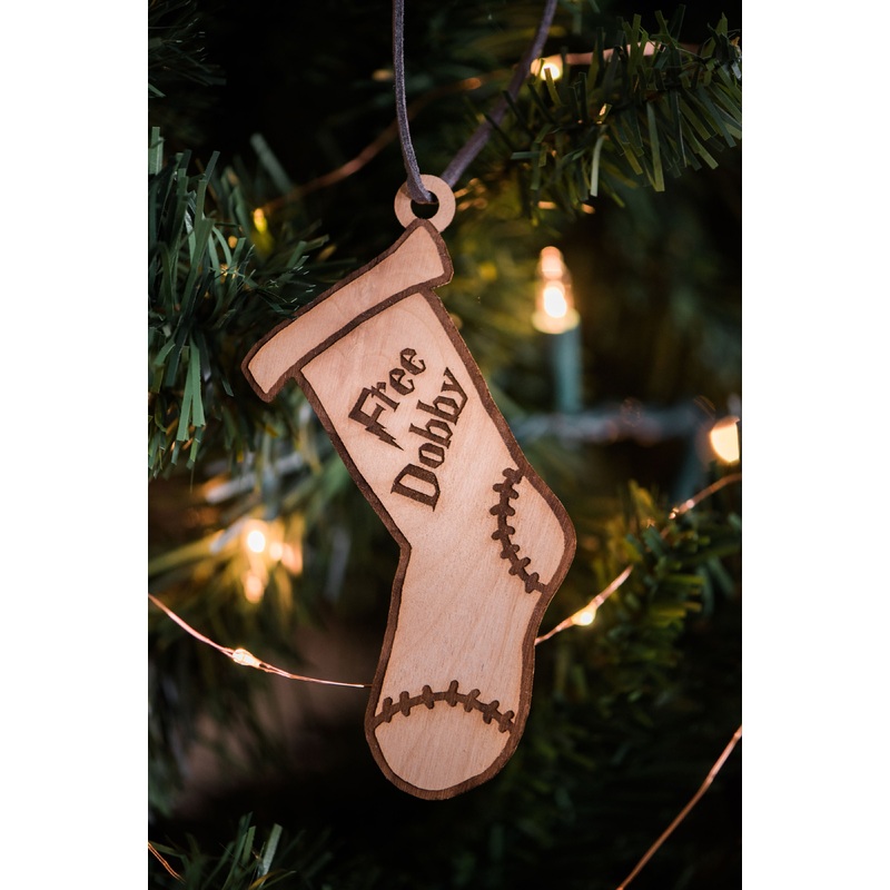 Free Dobby | Harry Potter | Wooden Ornament | Set of 2