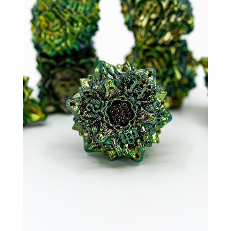 Fungal Spores | 7 Piece Metal Dice Set