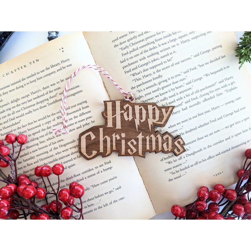 Happy Christmas | Harry Potter | Wooden Ornament | Set of 2