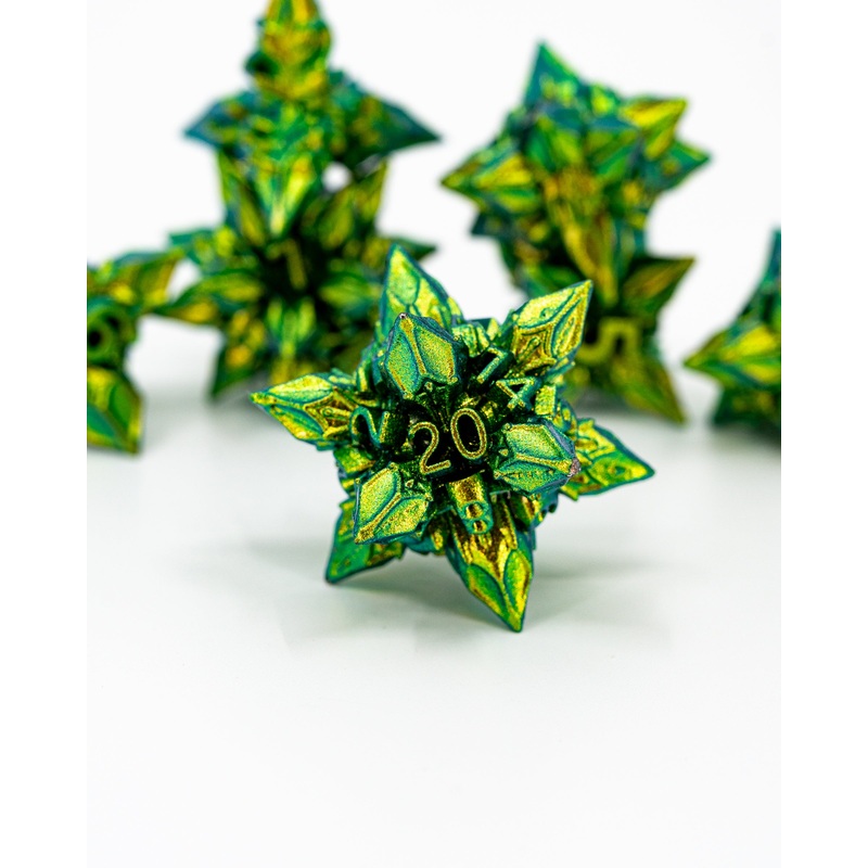 Leaf Shard | 7 Piece Metal Dice Set