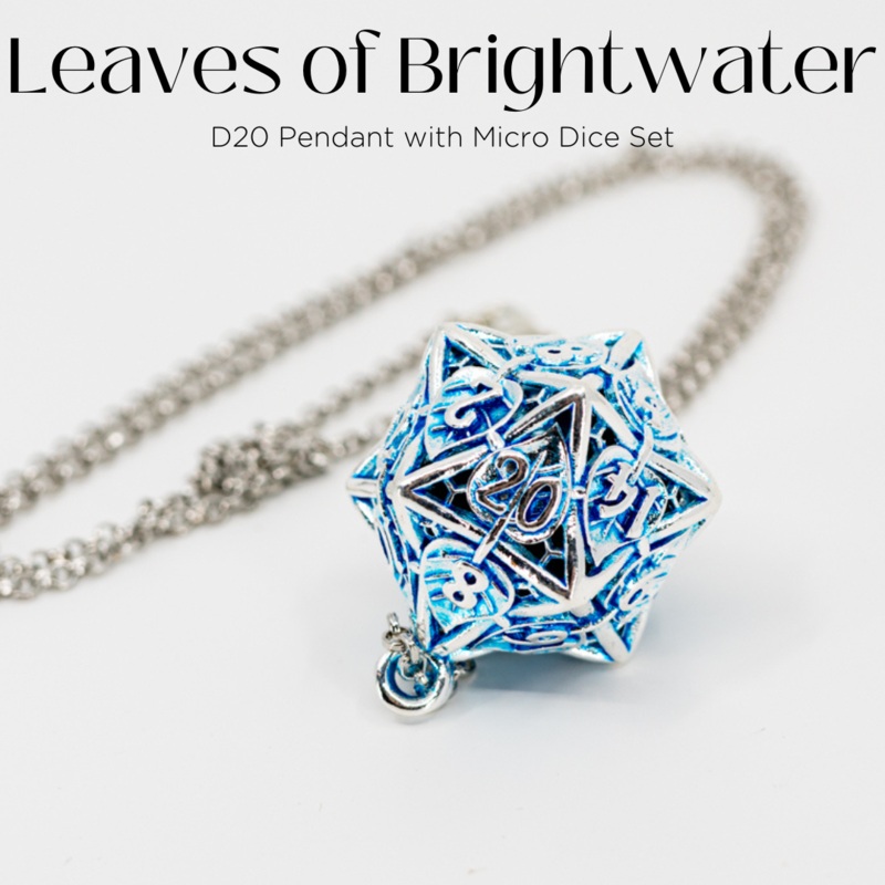 Leaves of Brightwater | D20 Leaf Pendant with Micro Metal Set