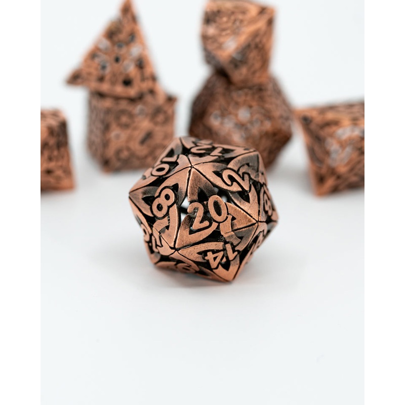Morrgan | Hollow | 7 Piece Metal Dice Set