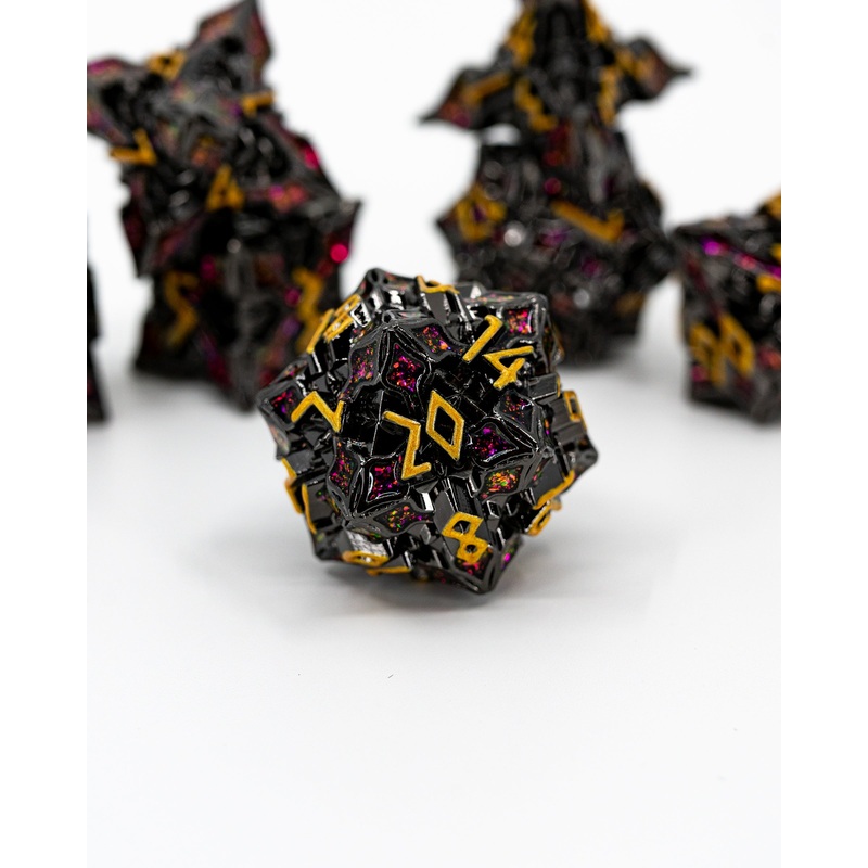 Pagoda | 7 Piece Metal Dice Set