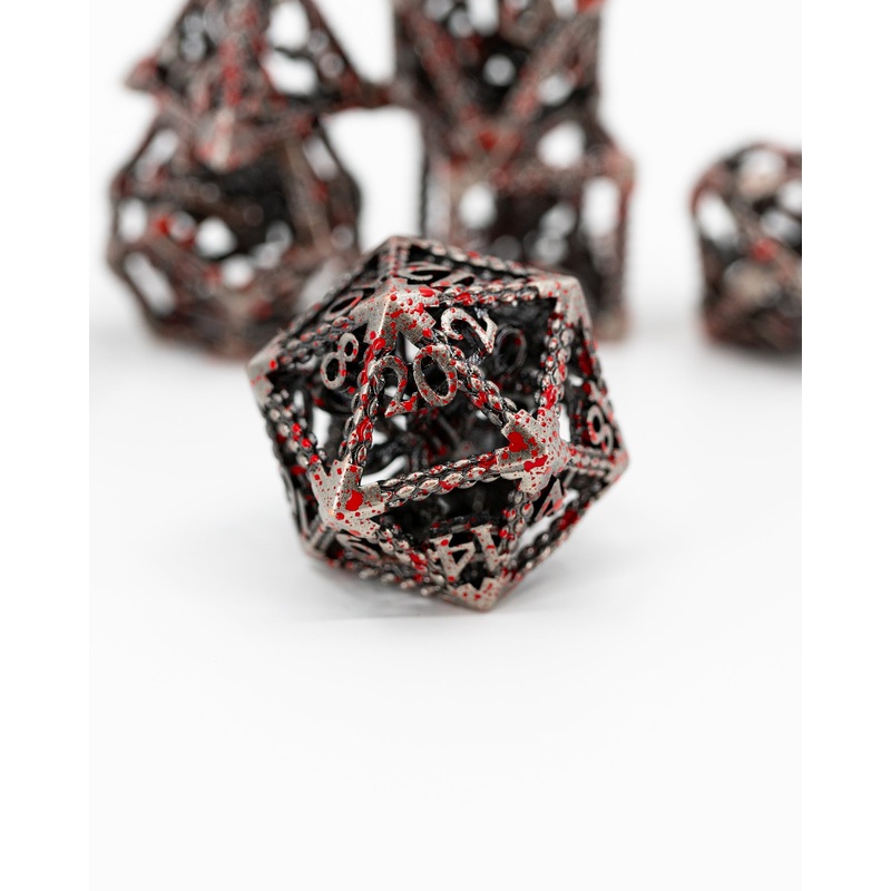 Scylla's Rage | Hollow Octopus Core | 7 Piece Hollow Metal Dice Set