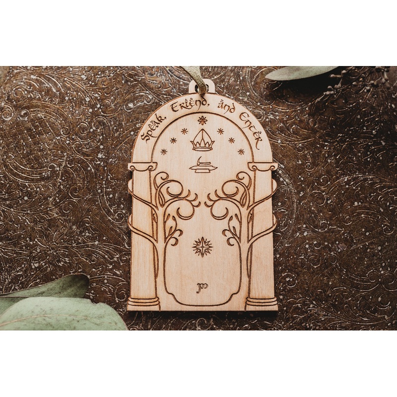 Speak Friend and Enter | Wooden Ornament | Set of 2