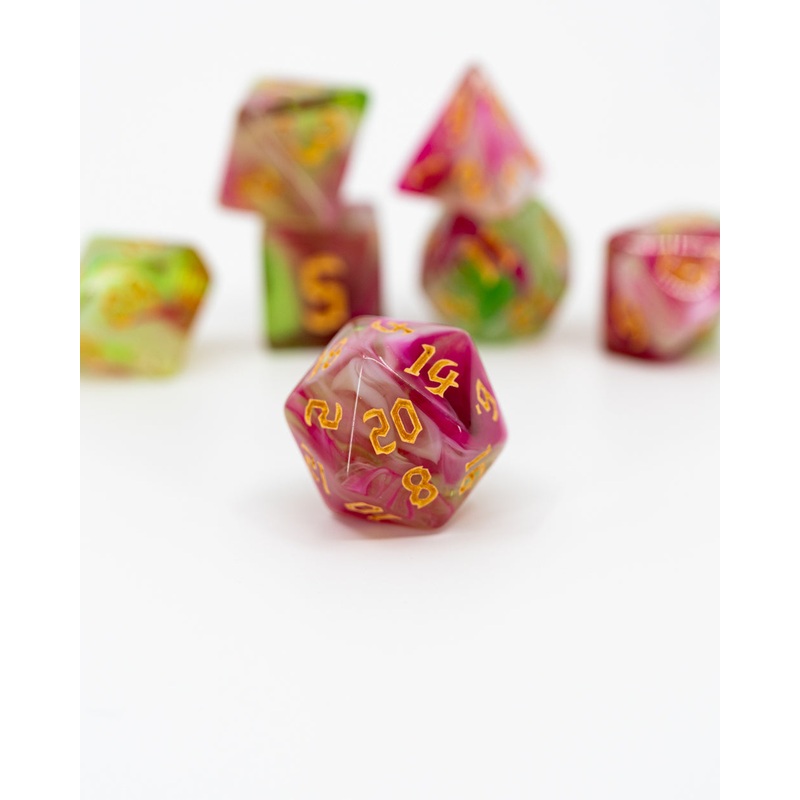 Watermelon Sugar | 7 Piece Acrylic Dice Set