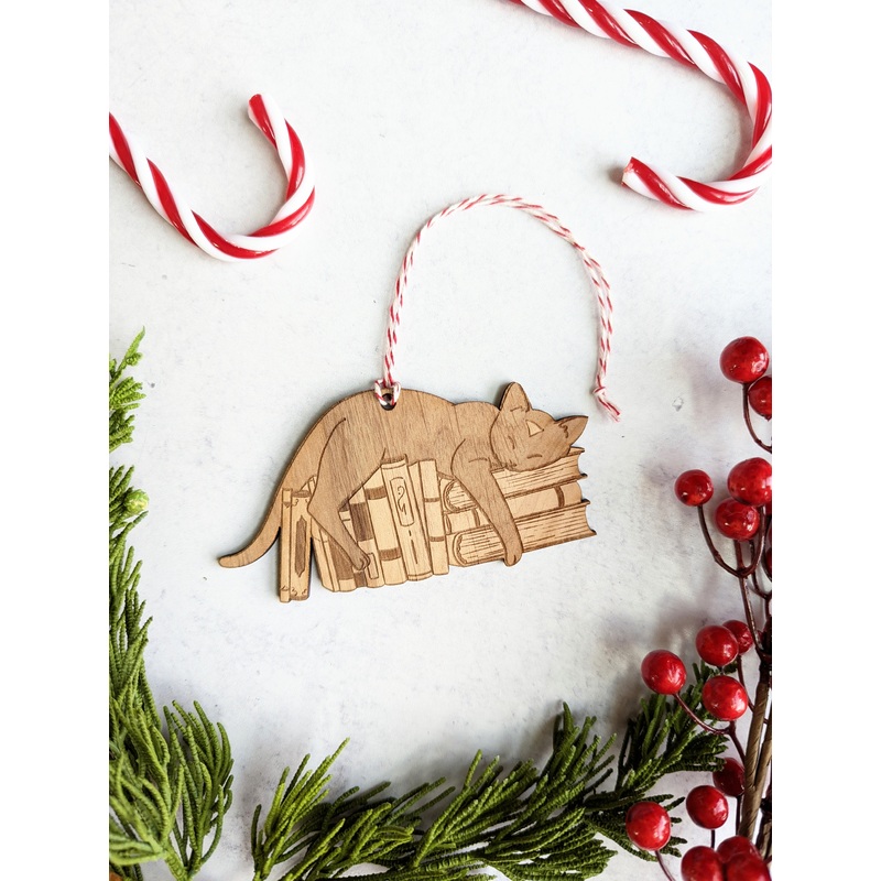Were You Reading These? | Wooden Ornament | Set of 2