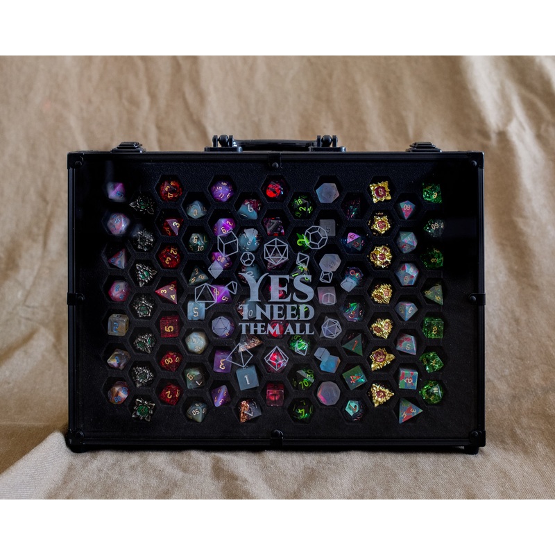 Yes I Need Them All | 26 Set Capacity | Plexi Glass Chest of Hoarding Dice Display Case