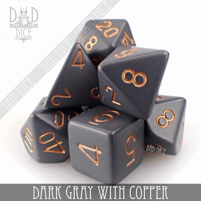 Dark Gray with Copper Dice Set