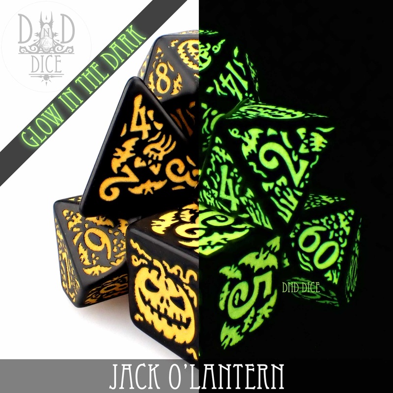 Jack OLantern Glow in the Dark Dice Set
