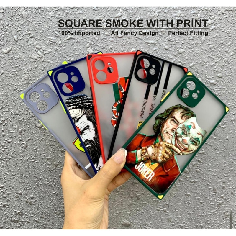 Square Smoke With Print Case For Redmi Note 10T