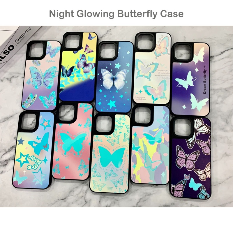 Night Glowing Butterfly Case Case For Oppo A38