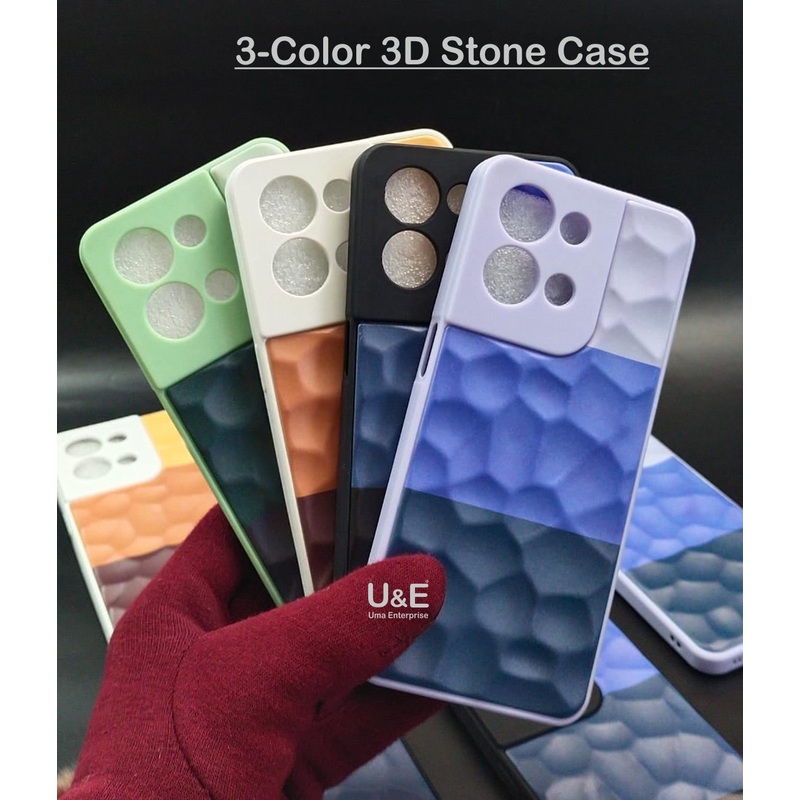 3-Colour 3D Stone Case Case For Oneplus Nord 2T