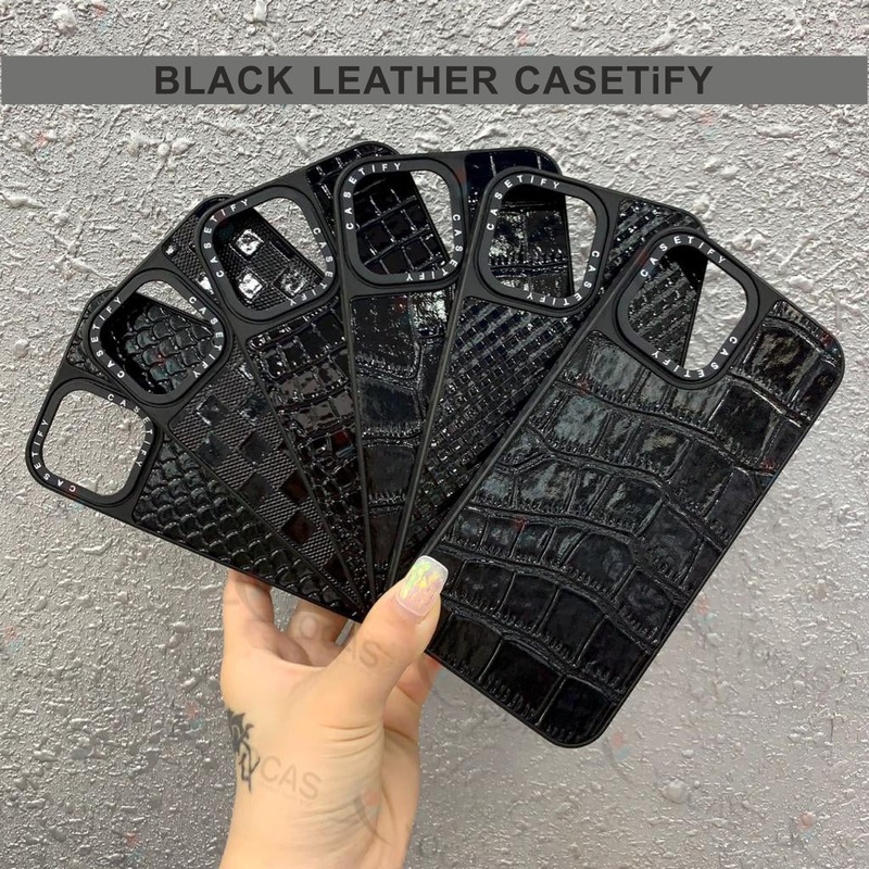 Black Leather Casetify Case Case For Oneplus 11