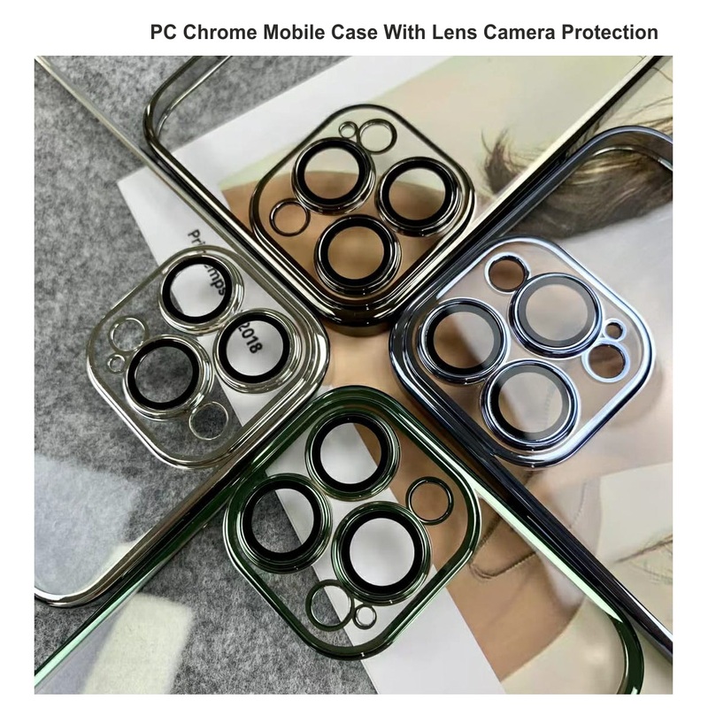 PC Chrome case with camera lens Case For Iphone 14 Plus