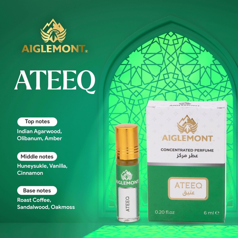Aiglemont's Ateeq, 6ml Roll-on, Alcohol free, Long Lasting Attar