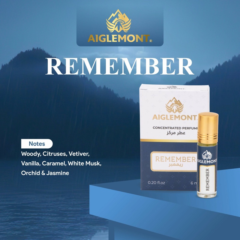 Aiglemont's Remember, 6ml Roll-on, Alcohol free, Long Lasting Attar