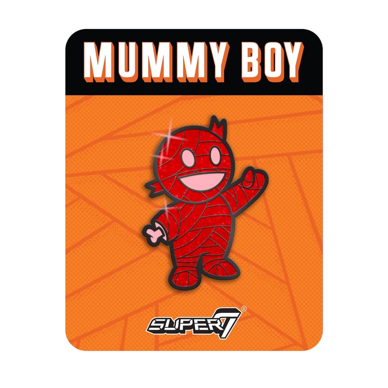 Mummy Boy Enamel Pin - Valentines Day (Red with Glitter)