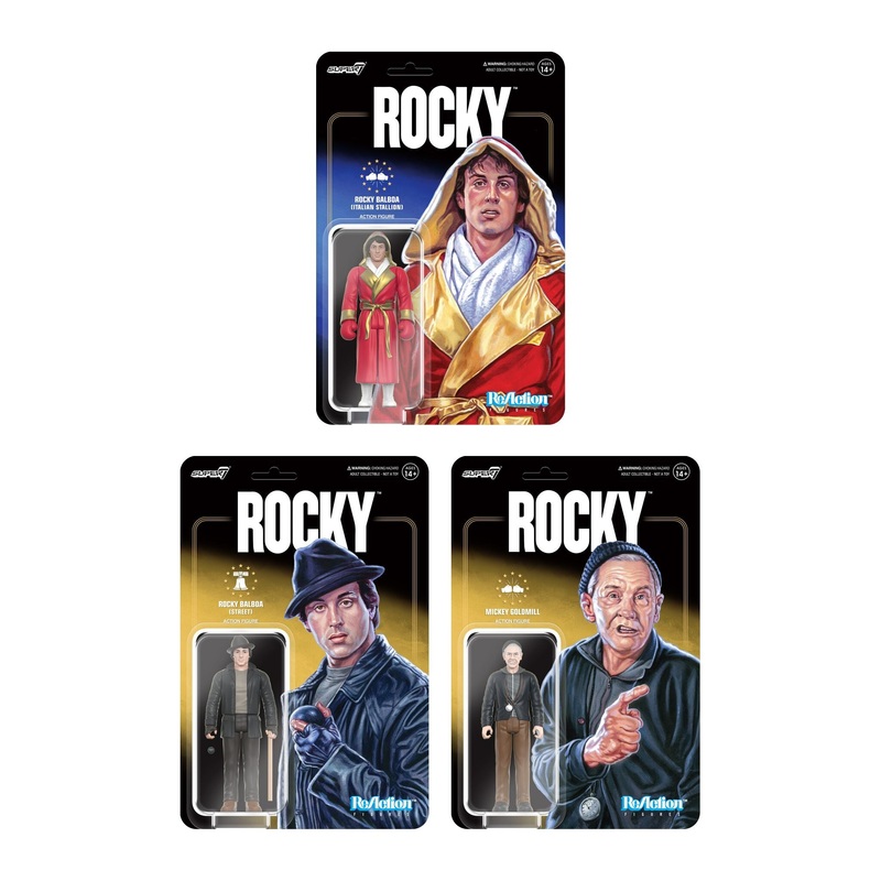 Rocky ReAction Figures Wave 03 (Rocky I) - Italian Stallion Rocky, Street Rocky, Mickey