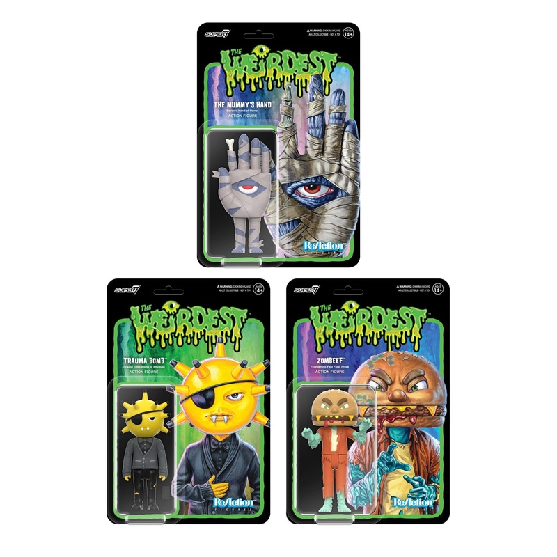 The Weirdest ReAction Figures Wave 2 - Trauma Bomb, Mummy's Hand & Zombeef