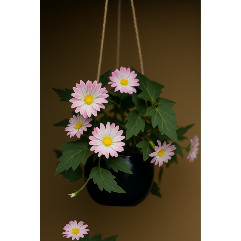 Daisy Bloom Hanging Planter Pink