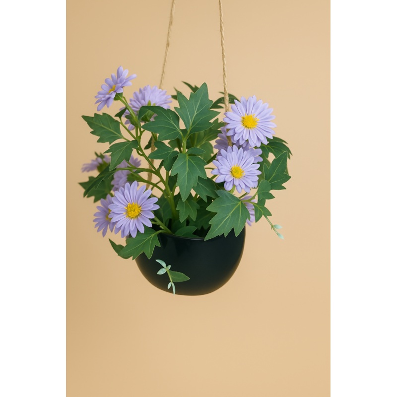 Daisy Bloom Hanging Planter Purple