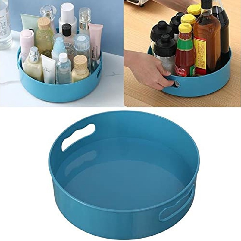 360 Rotating Kitchen Organizer Trolley for Storage - Turntable Tray with Brown Box