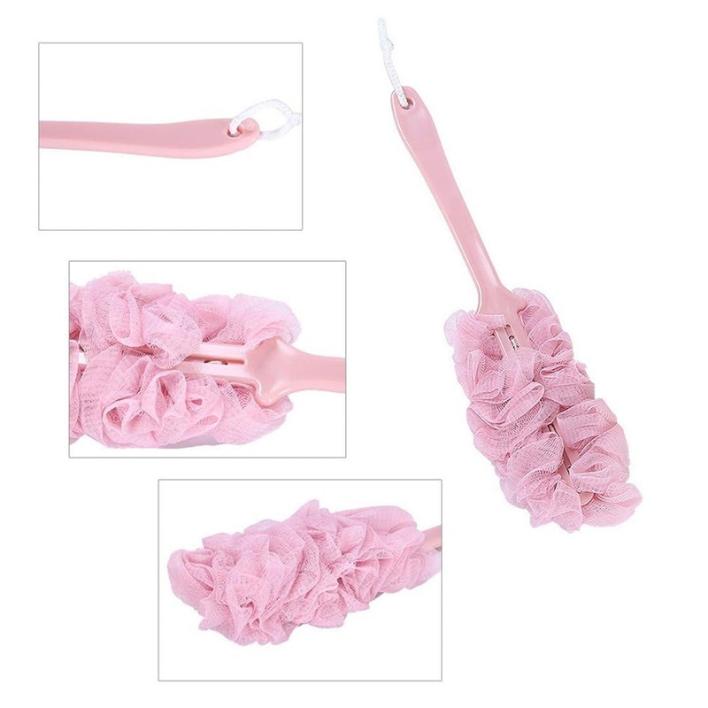 Loofah Back Scrubber for Shower, Long Handle Bath Sponge Shower Brush, Soft Nylon Mesh Back Cleaner Washer, Body Bath Brush for Women and Men, Bathroom Shower Accessories