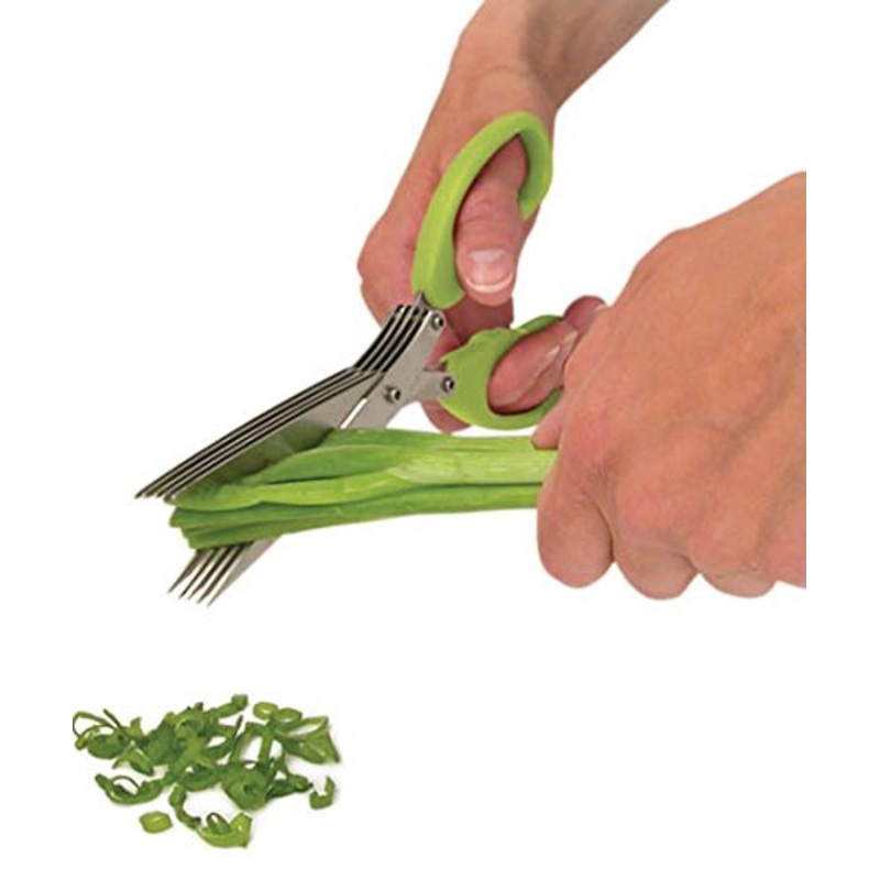 MULTIFUNCTION VEGETABLE STAINLESS STEEL HERBS SCISSOR WITH 5 BLADES