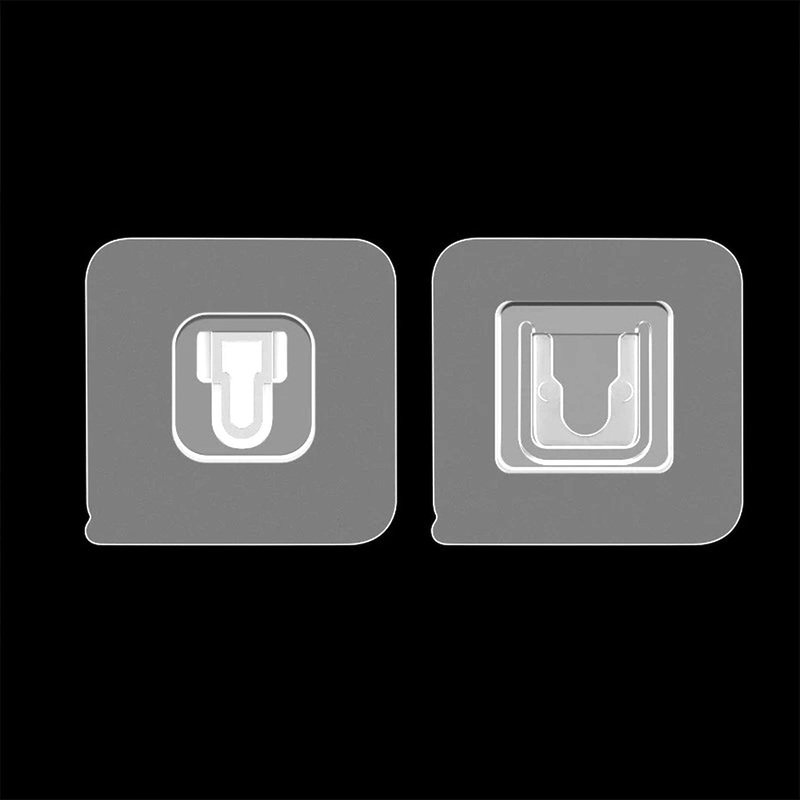 Adhesive Plastic Wall Hooks - Heavy Duty (1 Pair)