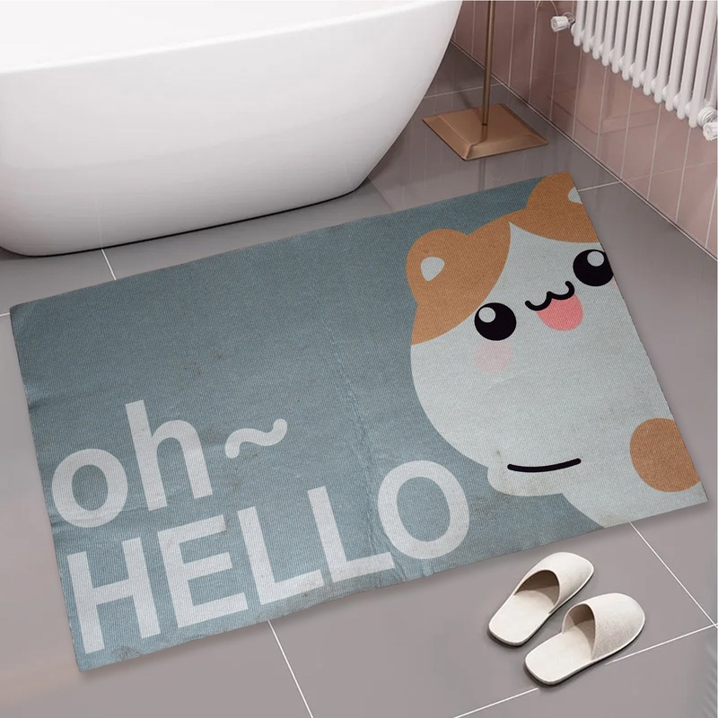 SquareBathroom mat Water Absorbent mats Diatomite Door Mat Anti-Slip Bath Mat Quick Drying Absorbent mat for Home, Kitchen (59x40) (Mix Design)