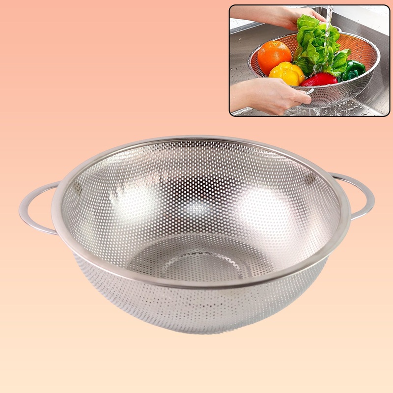 Stainless Steel Rice Vegetables Washing Bowl Strainer Collapsible Strainer.
