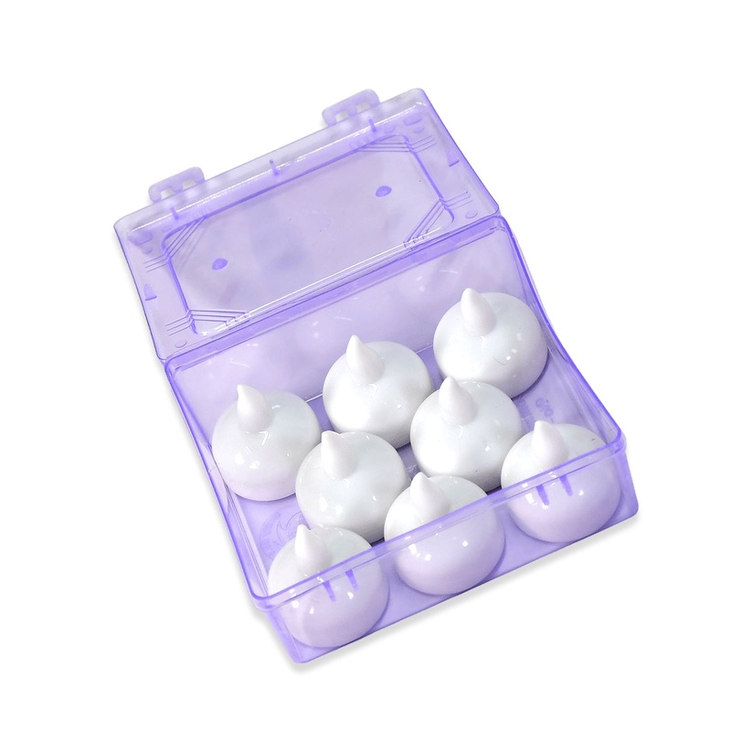 8-Piece Battery Operated Flameless Floating Candles in Transparent Box  Decorative Wedding Tea Lights