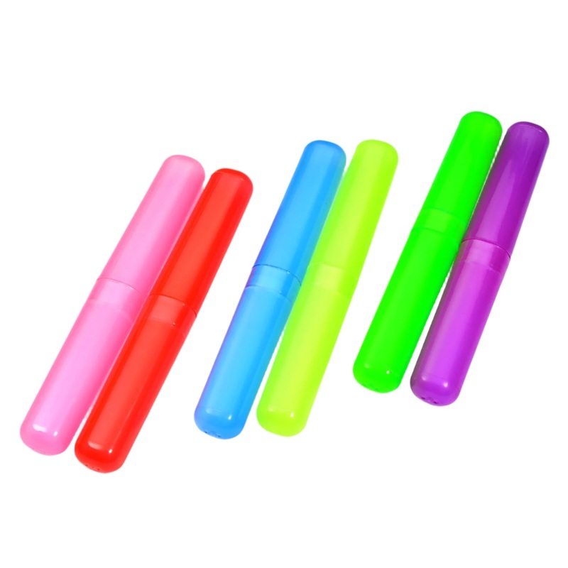 Plastic Toothbrush Covers - 6pc Anti-Bacterial Travel Protectors for Oral Care