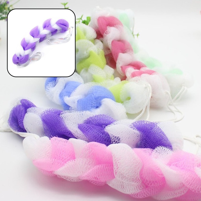 Hanging Small Loofah Sponge Poufs  Body Scrubbers for Bath & Shower (Pack of 6)