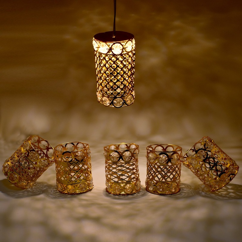 Antique Golden Jhoomer Chandelier  Diwali & Christmas Decor (1 Pc)