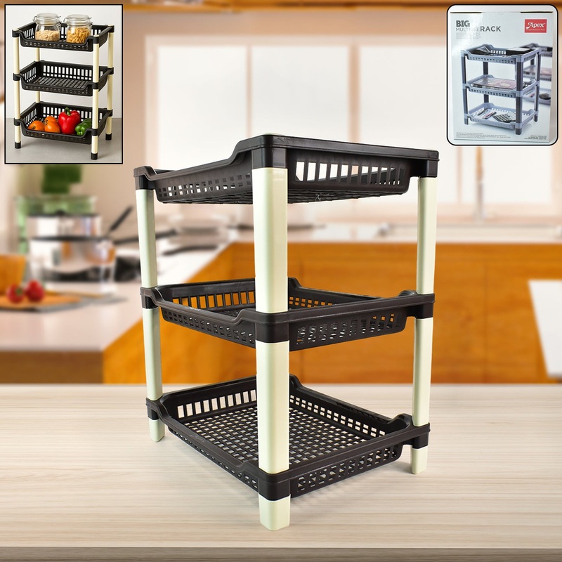 Apex Big Multi use Plastic Storage Rack  3-Tier (1 Pc)
