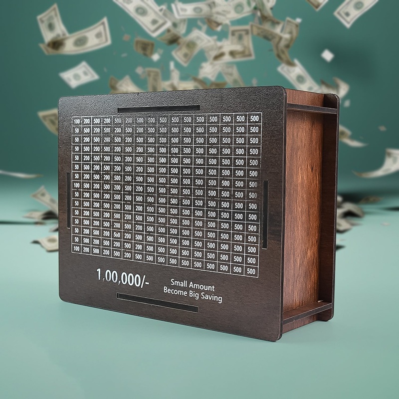 Wooden Money / Piggy Bank, Money Box (1 Pc / Pen Not Included)