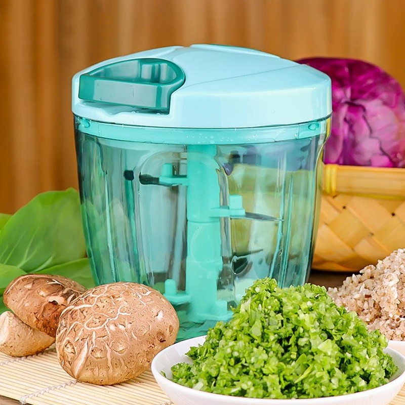Manual Stainless Steel Vegetable Chopper  Compact, Extra Sharp with 5 Blades