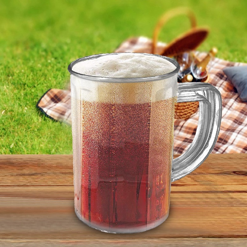 Unbreakable Drinking Plastic Type Glass Set, Beer Mug, Set of 4 PCs, Transparent