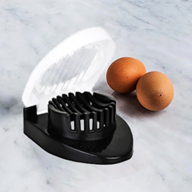 Oval Shape Plastic Multi Purpose Egg Cutter / Slicer with Stainless Steel Wires