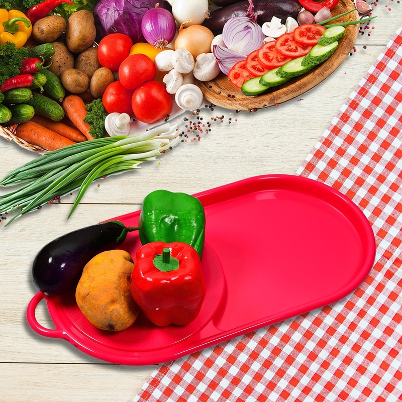 Plastic Kitchen Chopping Board with Tray  Convenient for Food Prep and Storage