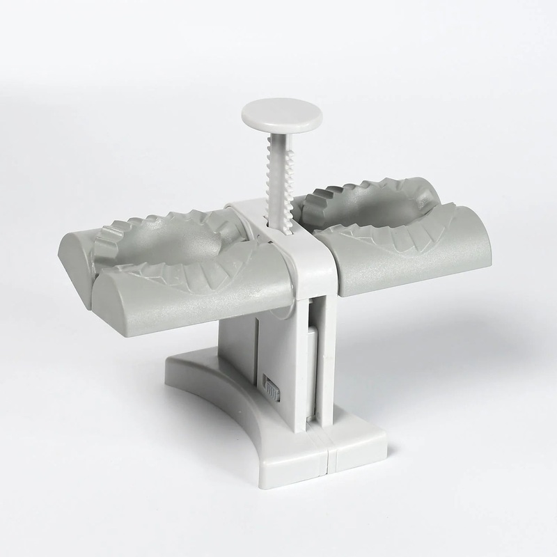 Double-Head Dumpling Maker Mold  Press Two Dumplings at Once (Brown Box)