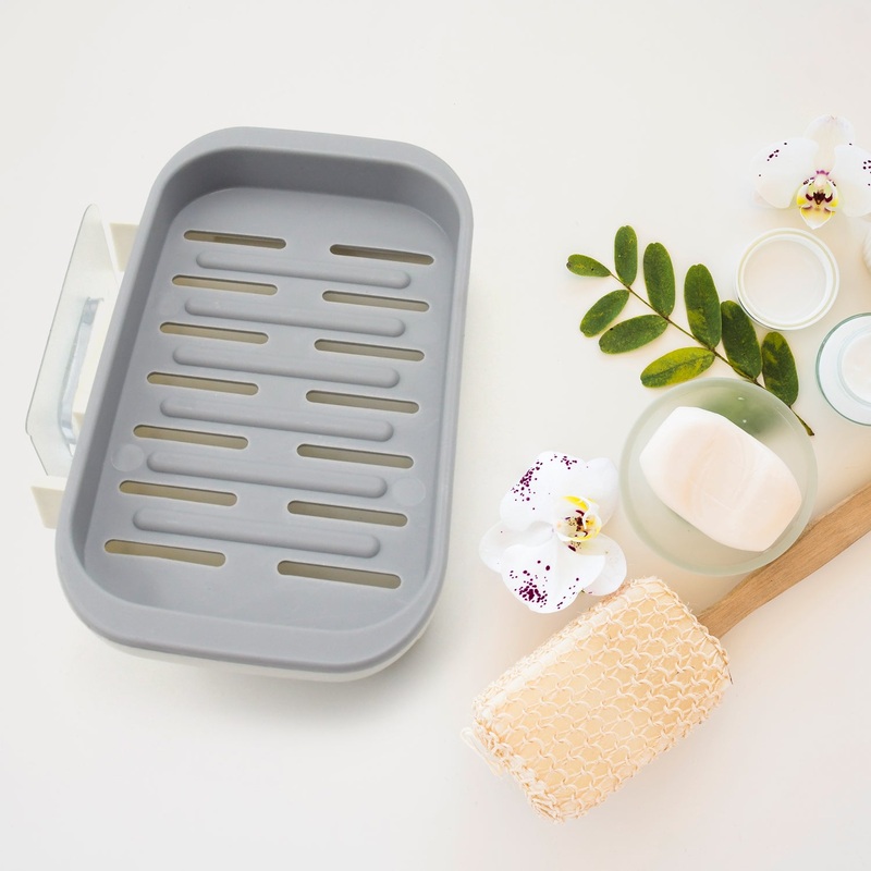 Bathroom Soap Holder, Soap Dish Container, Soap Case for Water Draining, Soap Holder Tray with Adhesive Sticker ,Sabudani
