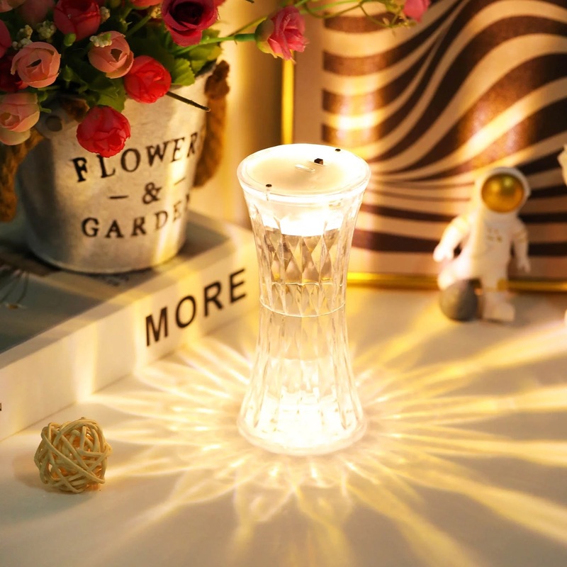 Crystal Table Lamp  Universal Soft Night Light & Study, Bedroom, Office & Children's Room (1 Pc)